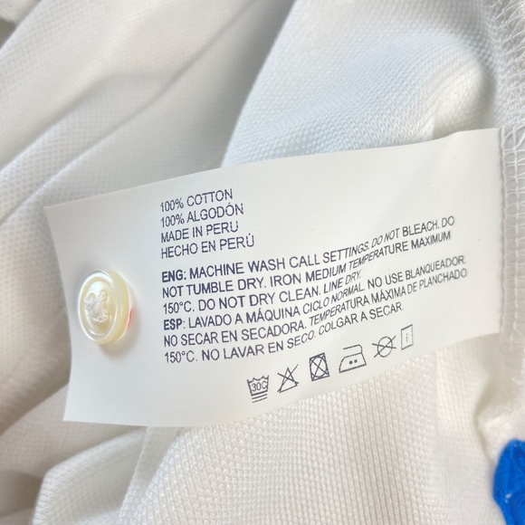 EDWARD ARMAH Set of Two Small  Milano Cotton Dress Polo Orange and White - Picture 6 of 7